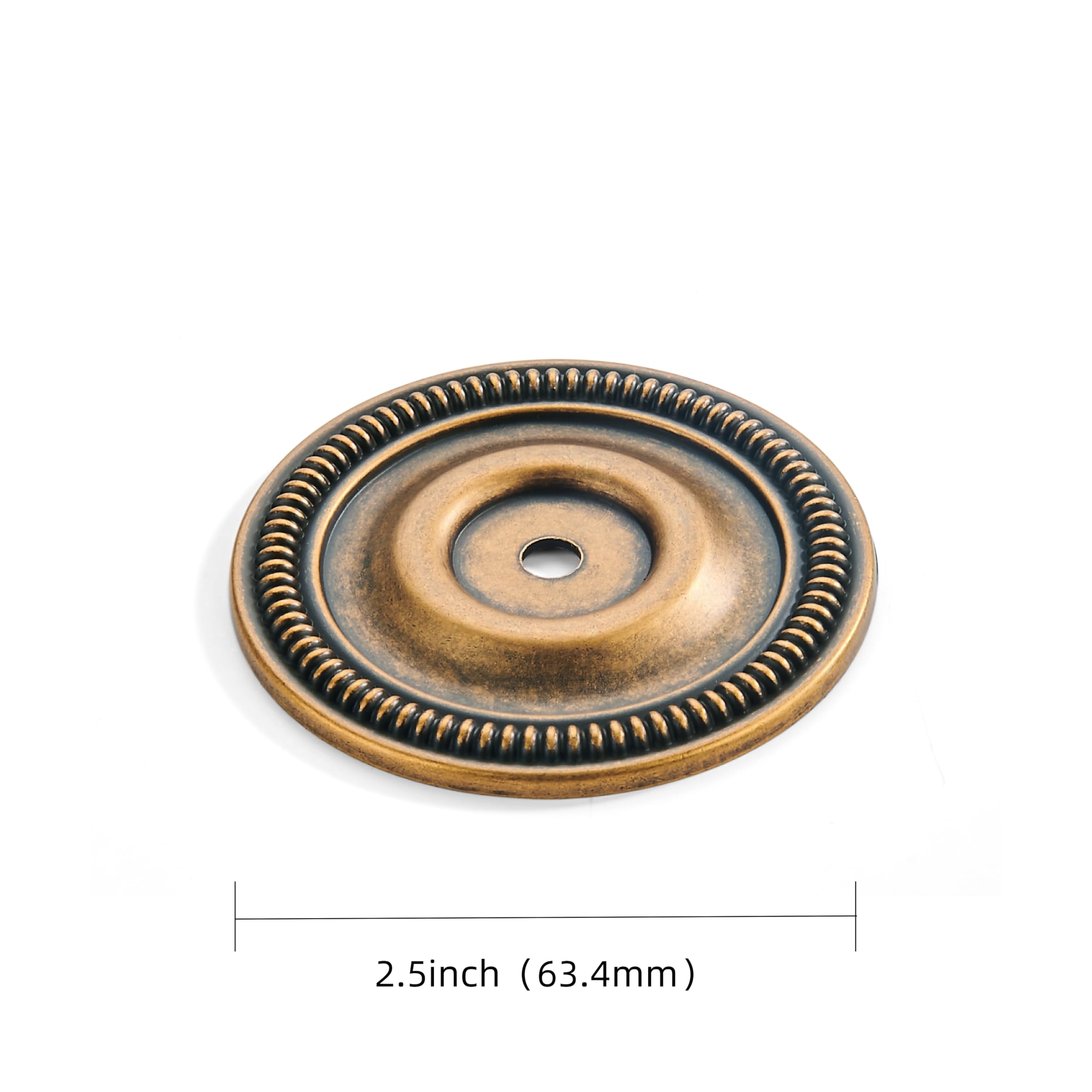 KHTUMEWARE-170305 Round Backplate, Antique English Brass, Ø 2-1/2 in (64 mm), 2-Pack in Antique English Brass — KHTUMEWARE