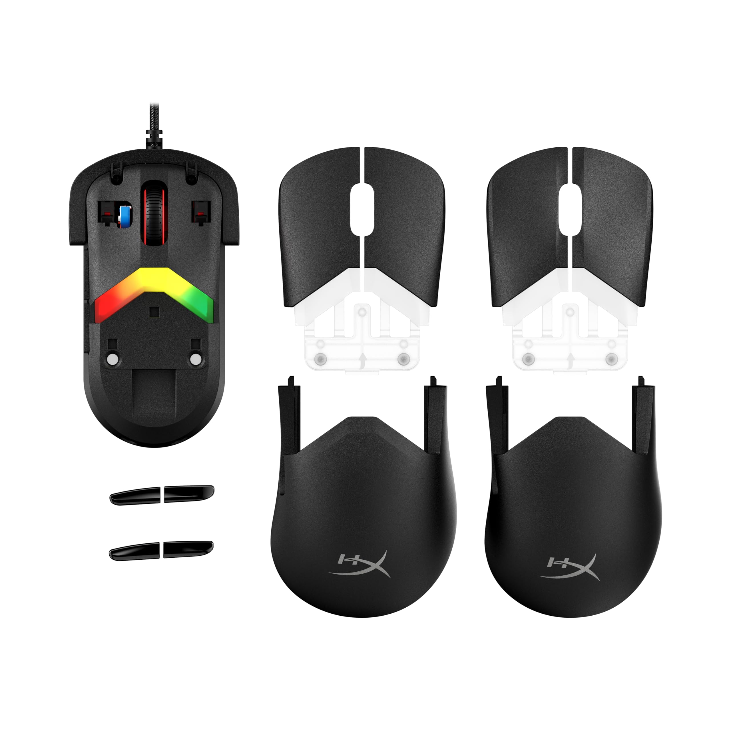 HyperX Pulsefire Saga, Souris Gaming Filaire Ultra-légère modulable de 69g, capteur Optique HyperX 26K jusqu'à 26 000 DPI, taux d'interrogation 8 000 Hz, Cordon Hyperflex 2, RGB, Noir