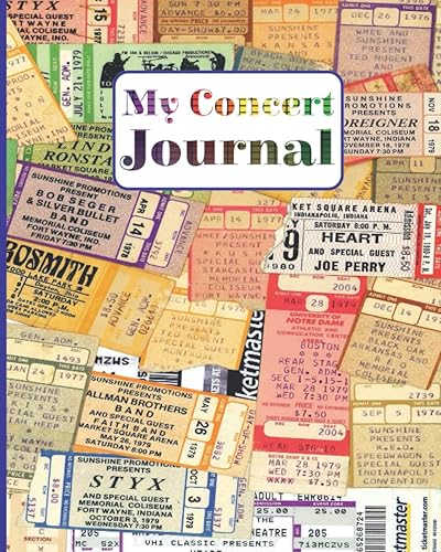 My Concert Journal: Concert Ticket Album and Log Book, To Record &amp; Track all of Your Favorite Concerts, Events and Recordings, 120 Pages, Music Enthusiasts Collection Diary.