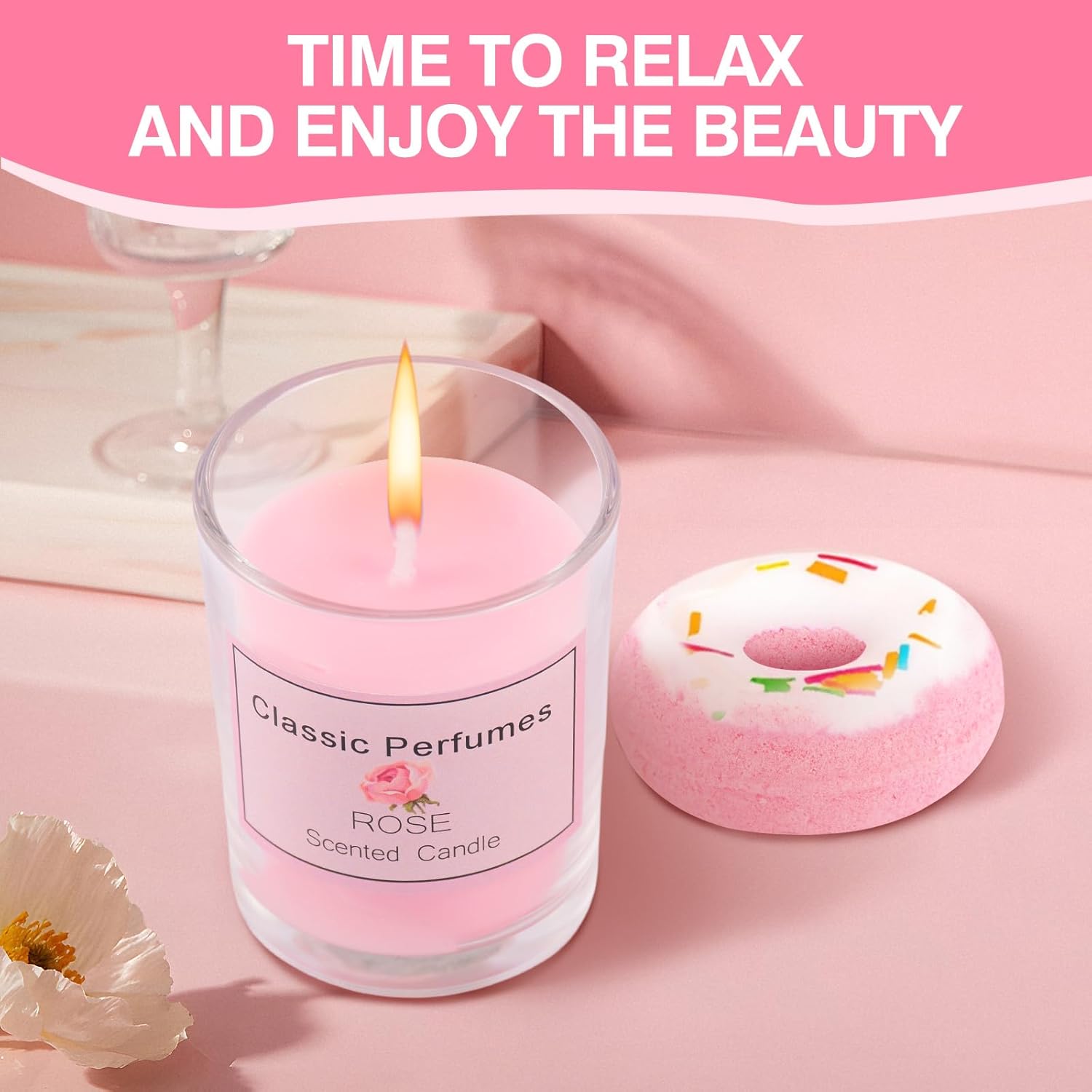 Birthday Gifts for Teen Girls, Happy Birthday Gift Basket for Women, Cute Valentines Day Pink Gifts Basket for Teenage Girl Sister Friend Daughter Niece, Bow Glass Cup for 15+ Year Old Girl Gifts - Image 7