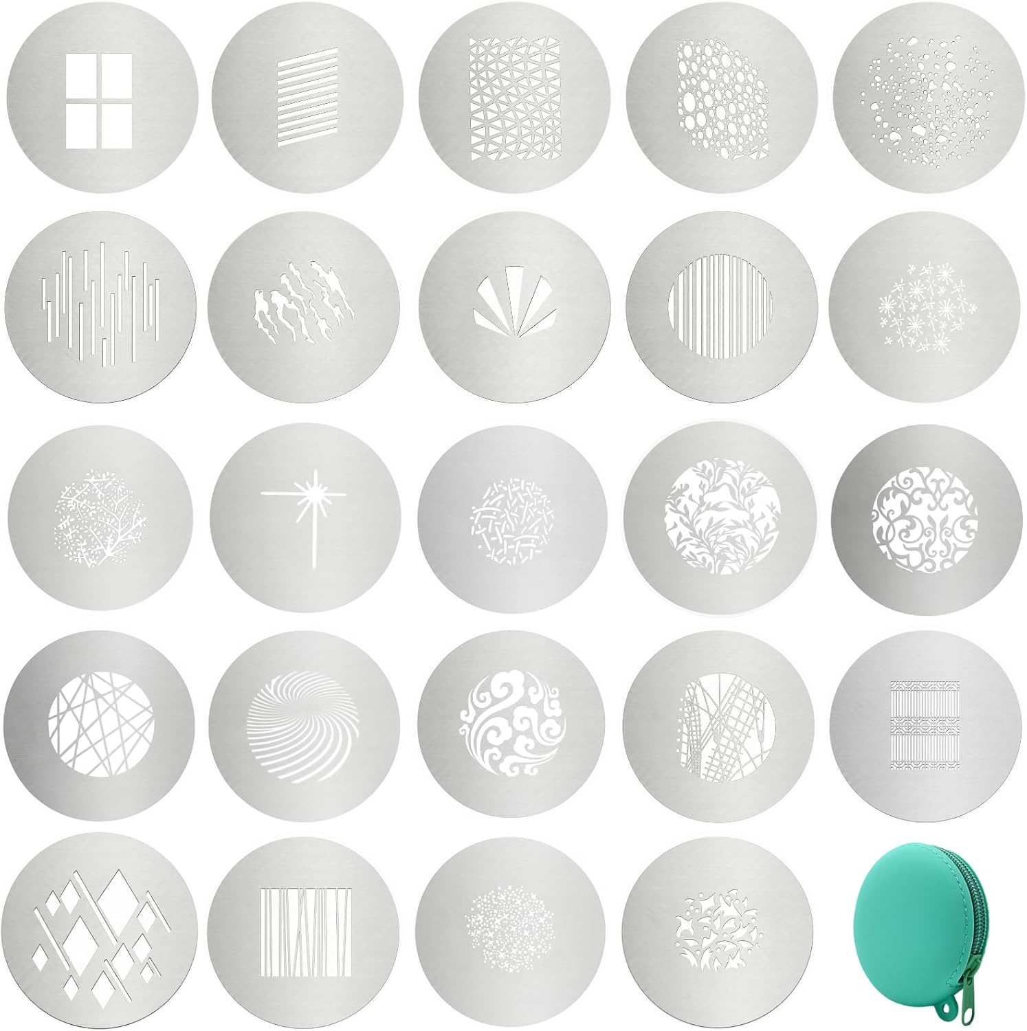 24Pcs M-Size 66mm Stainless Steel Gobos Kit for Optical Snoot | Heat-Resistant Light Modifier for Godox/Aputure/Westcott | Cinematic Shadows for Photography & Video Backgrounds