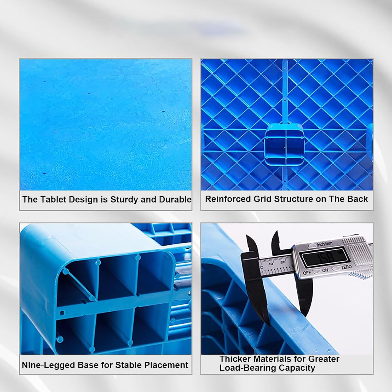 Plastic Pallets for Basement Storage, Plastic Pallet Easy Stack Lightweight for Room Supermarket Christmas(80x50 cm/31.5x19.7 in)