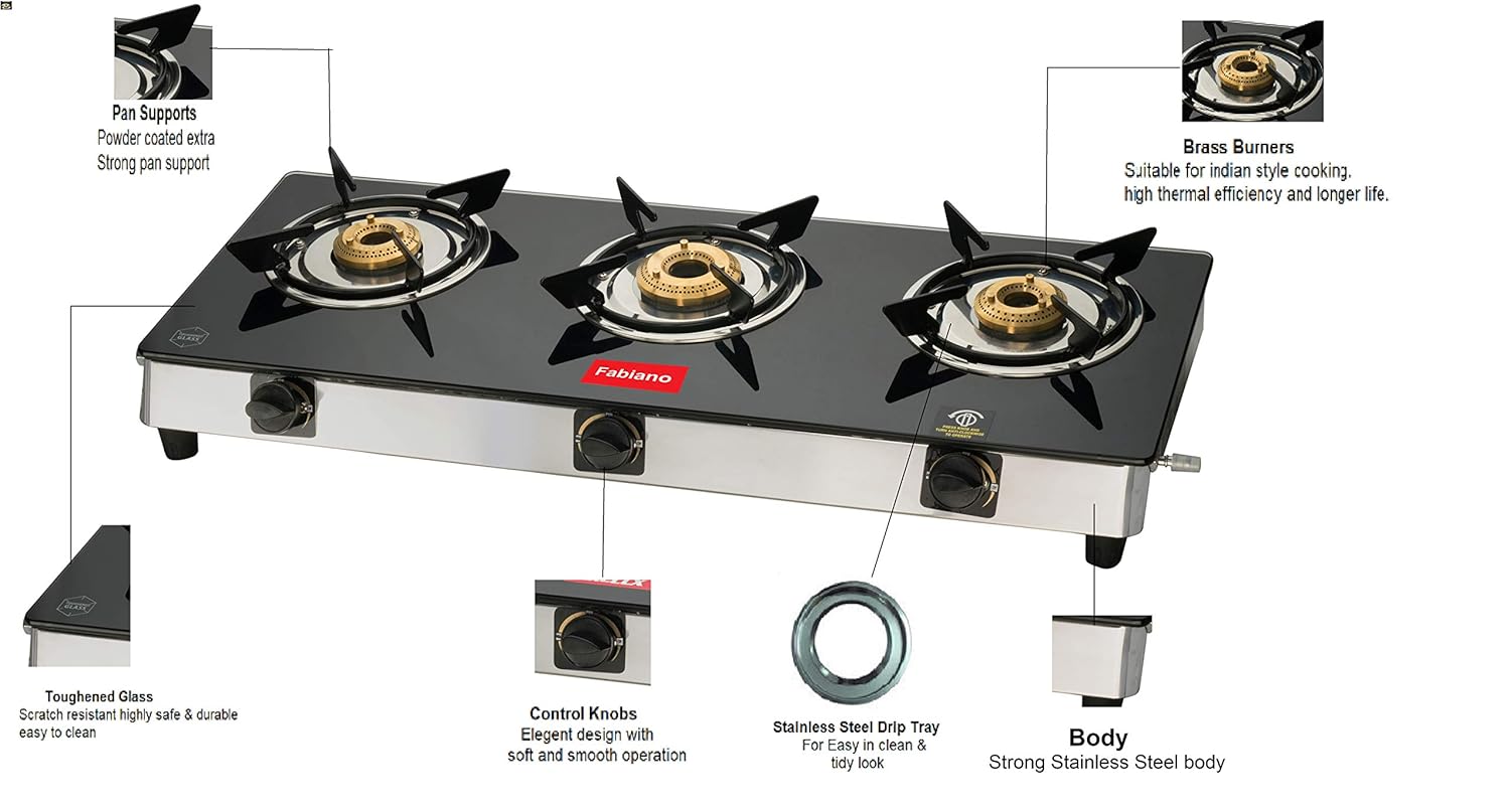fabiano 3 burner gas stove price