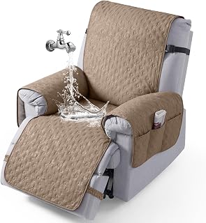 VANSOFY 100% Waterproof Recliner Chair Cover, Slipcover, Light Brown, 23"