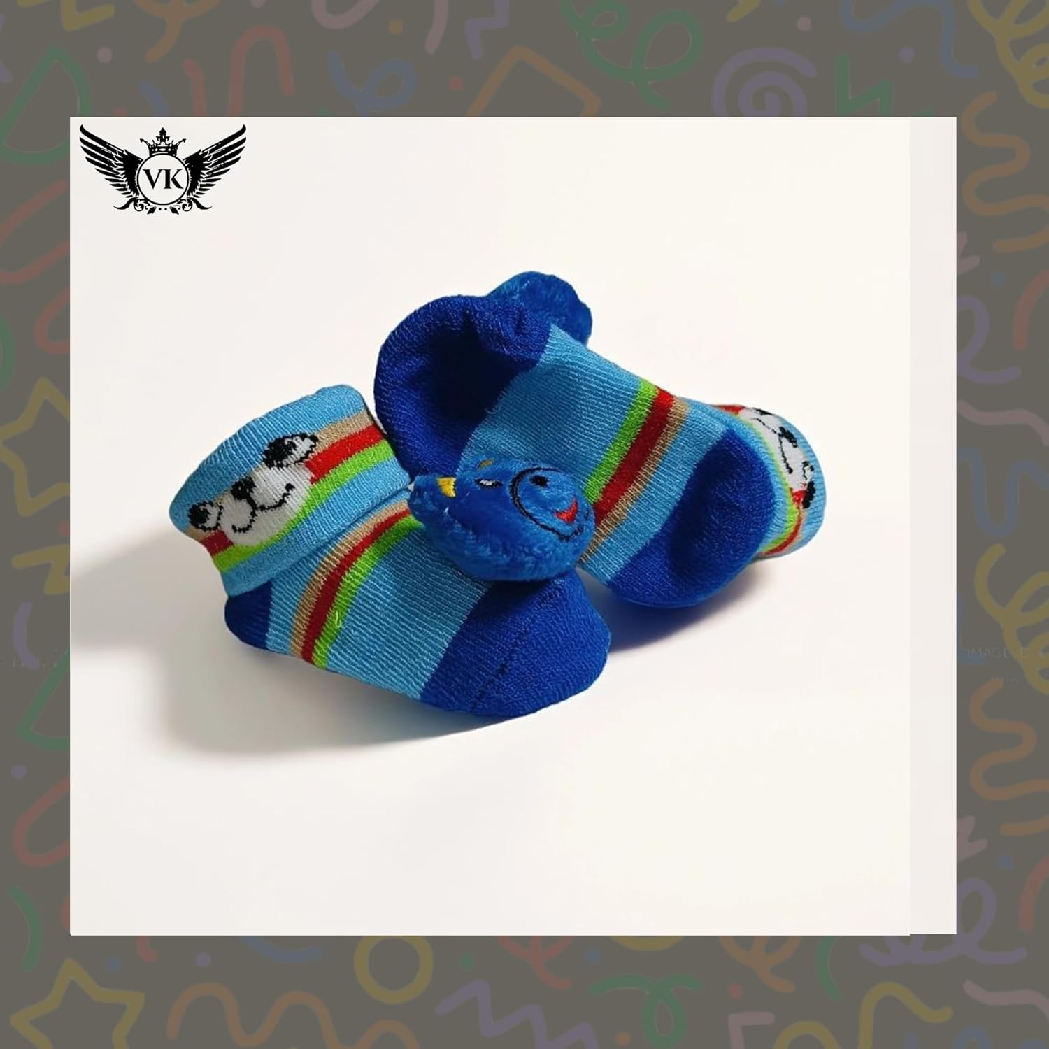 ANDVIN Kids Footwear - Adorable Baby Booties Set of 3, Perfect for Newborns, Random Colors & Fun Patterns 5