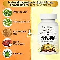 Vista 7 de Candifresh Cleanse, Suplemento de apoyo intestinal a base de hierbas con orégano, ajenjo y nogal negro, 60 cápsulas
