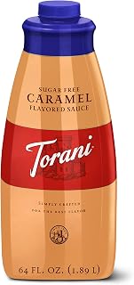 Torani Sugar Free Caramel Sauce 64 oz - Keto Friendly, Zero Calorie, Gluten Free for Lattes & Desserts