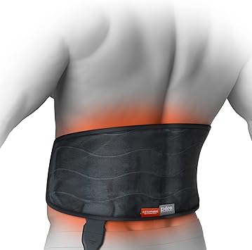 Pure Enrichment PureRelief Pro Far Infrared Universal Heat Wrap - Deep Muscle Relief for Back, Neck, Shoulder, Knee Pain in Athletes, 4 Heat Settings, Dry/Moist Heat, Lumbar Heating Pad Iron Gray
