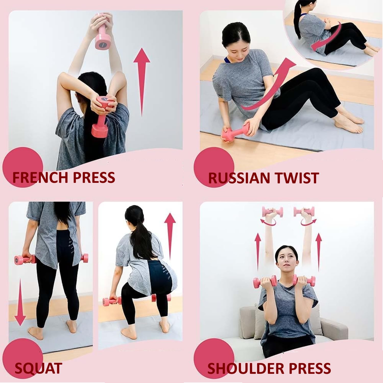 Zestaw hantli regulowanych, 2 ciężarki, 1 do 2,5 kg, hantle 4 w 1, sprzęt fitness, siłownia, dom, trening