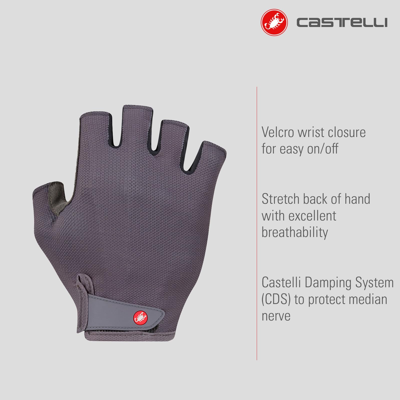 CASTELLI Competizione 3 - Guantes de ciclismo transpirables para hombre, con acolchado de espuma y agarre de silicona
