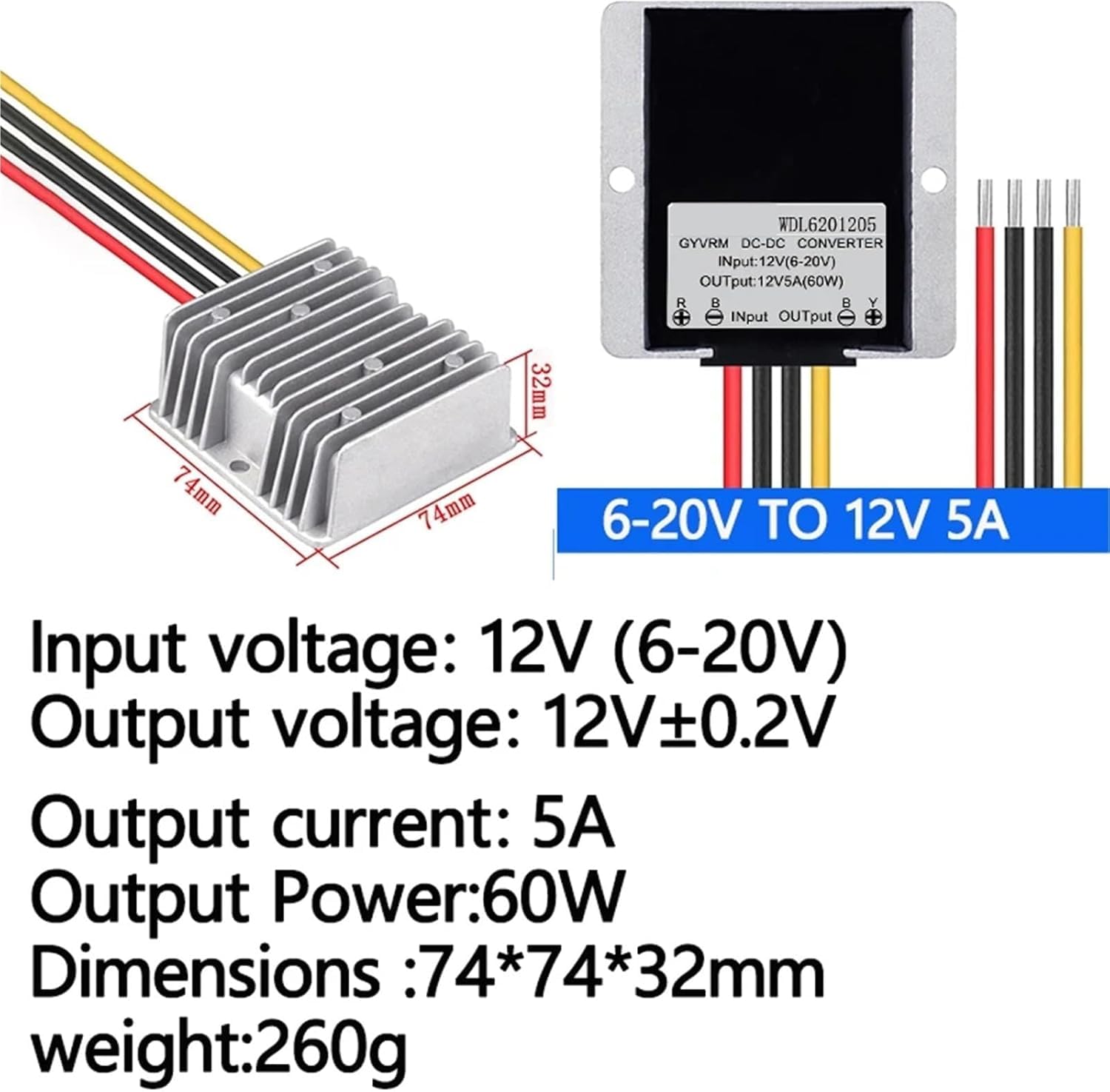 Stabilizzatore DC 12 Volt 6-20V a 20A Boost Converter 300W