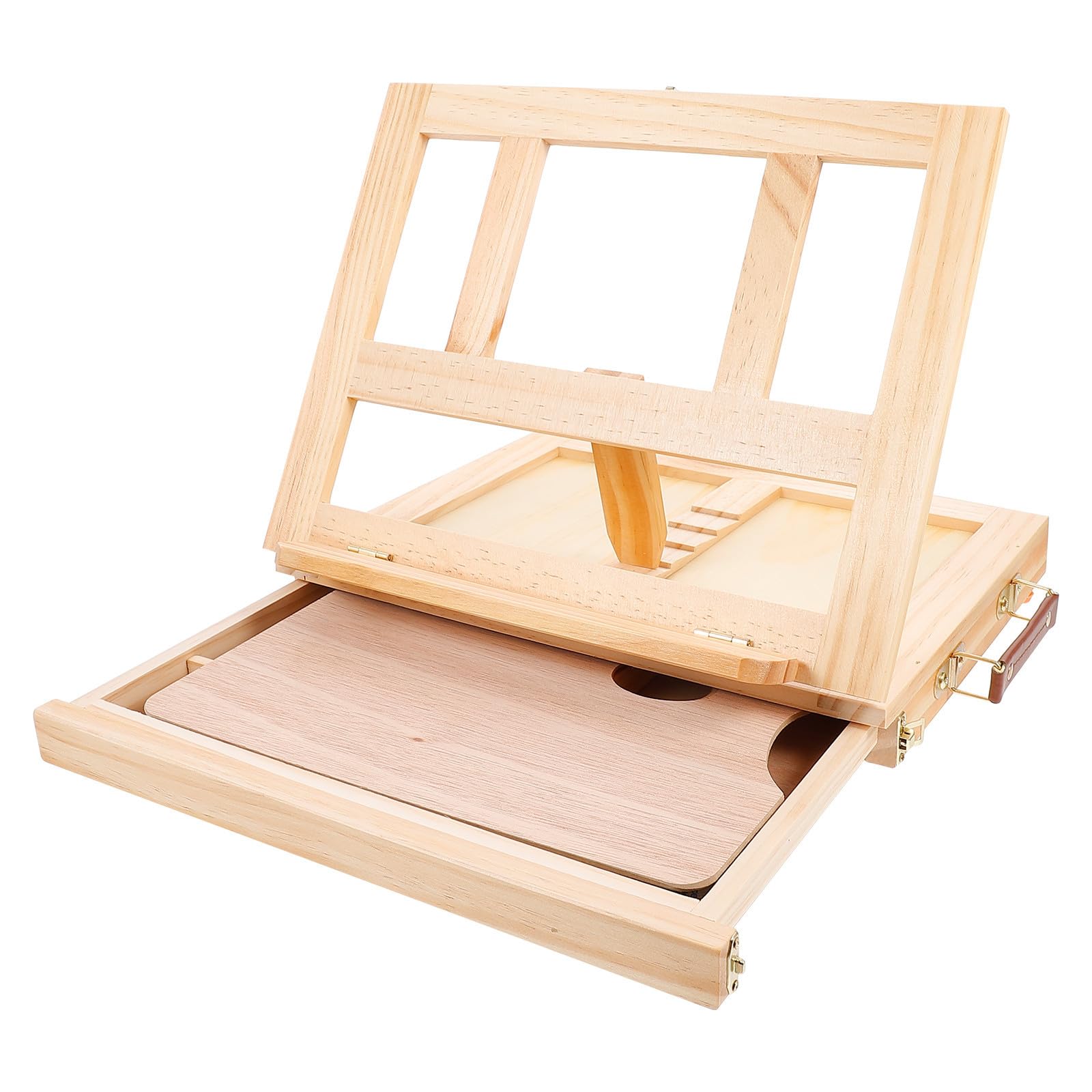 Caballete de Escritorio de Madera Verde Plegable y Portátil