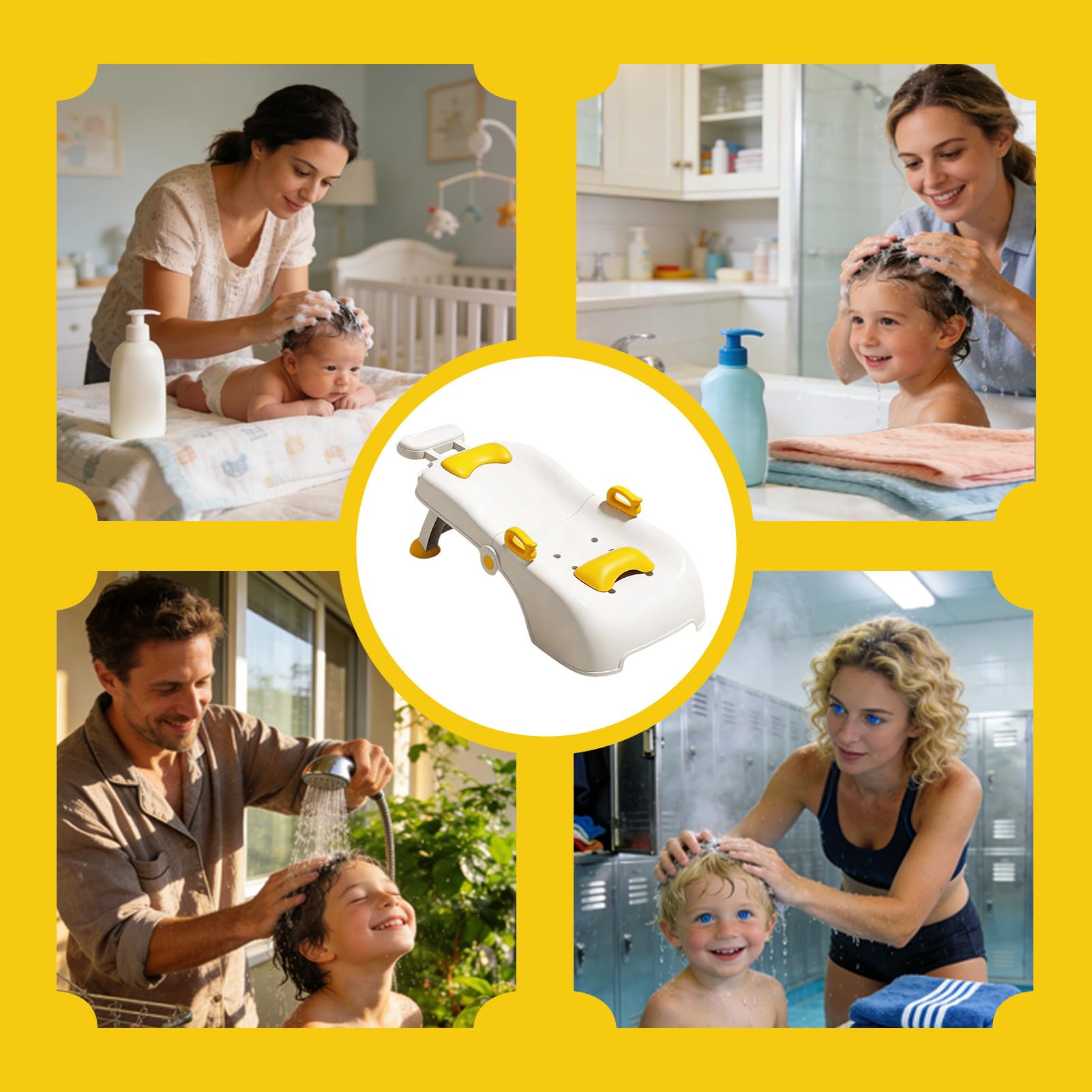 Klappbarer Shampoo-Stuhl für und Babys, Waschstuhl, faltbar und tragbar, Shampoo-Sitz für, Mädchen, zu Hause