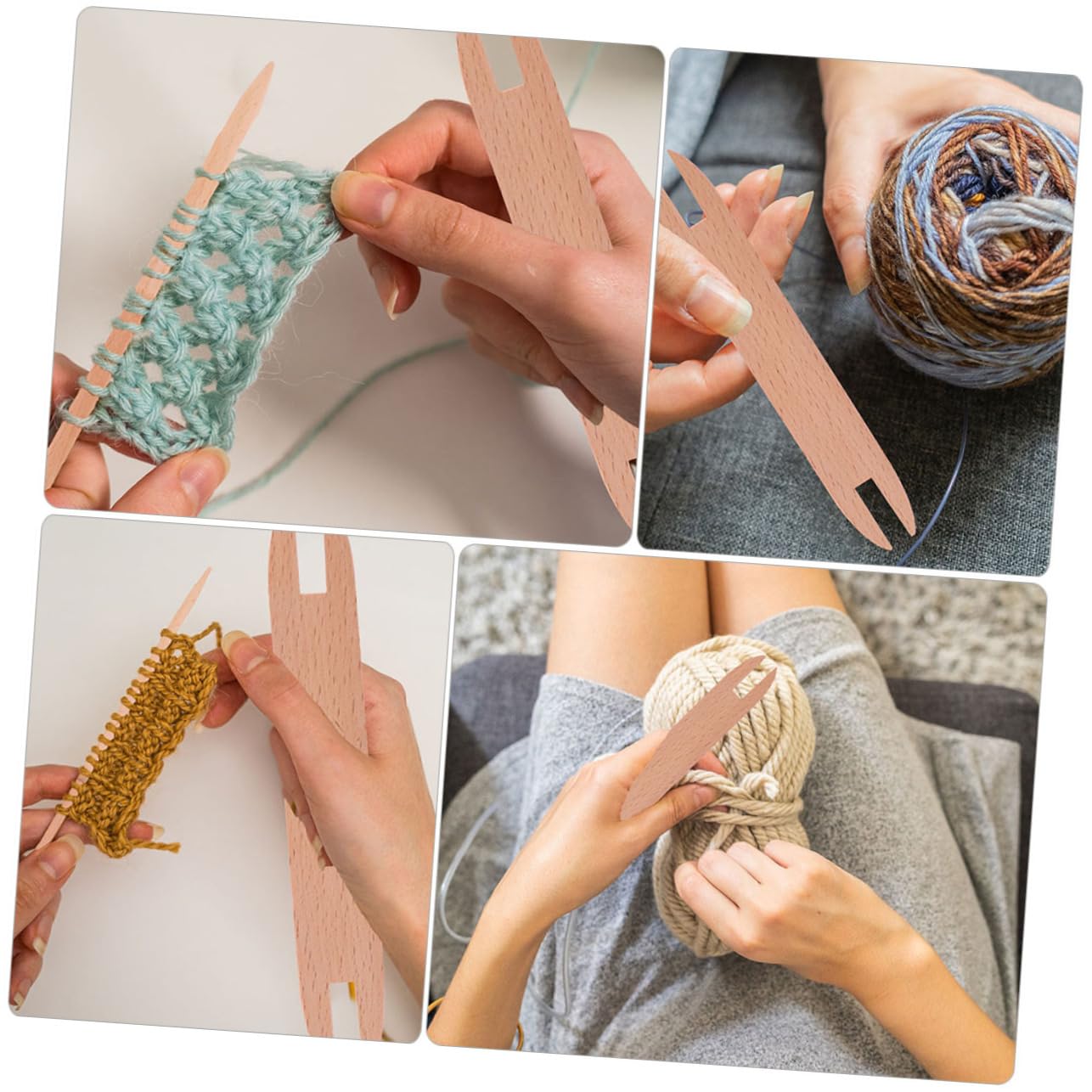 SEWACC 4 Sätze Pendeln Webstöcke Schiffchen Weben Strickstühle Strickwebstuhl Pullover Weben Schiffchen Braid Tool Strickset Werkzeug Stricknadeln Aus Holz Holzschiffchen 2 Stück * 4