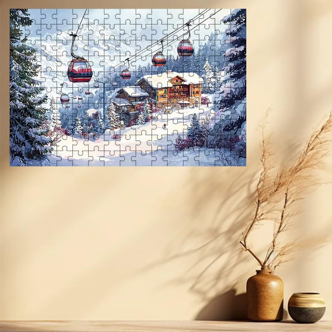Puzzle 5000 elementów zimowych, puzzle krajobrazowe dla dorosłych, klasyczne puzzle gry edukacyjne do aktywności rodzinnej, najwyższej jakości drewniane puzzle z pudełkiem na prezent dla mężczyzn i
