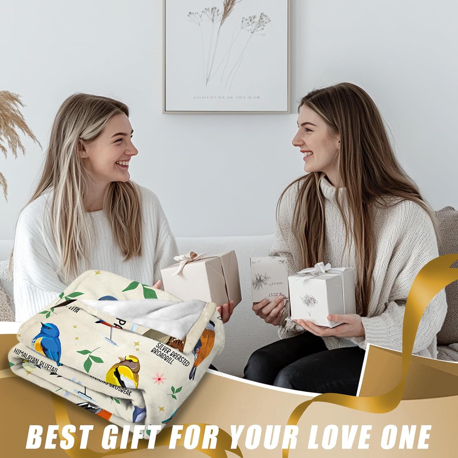 Bird Alphabet Blanket, Bird Gifts for Men Women, Easily Distracted by Birds Print Blanket Colorful, Birthday Gift for Boys Girls, Kingfishers Rock Pigeon House Sparrow Birds, 50''x60'' - Image 3