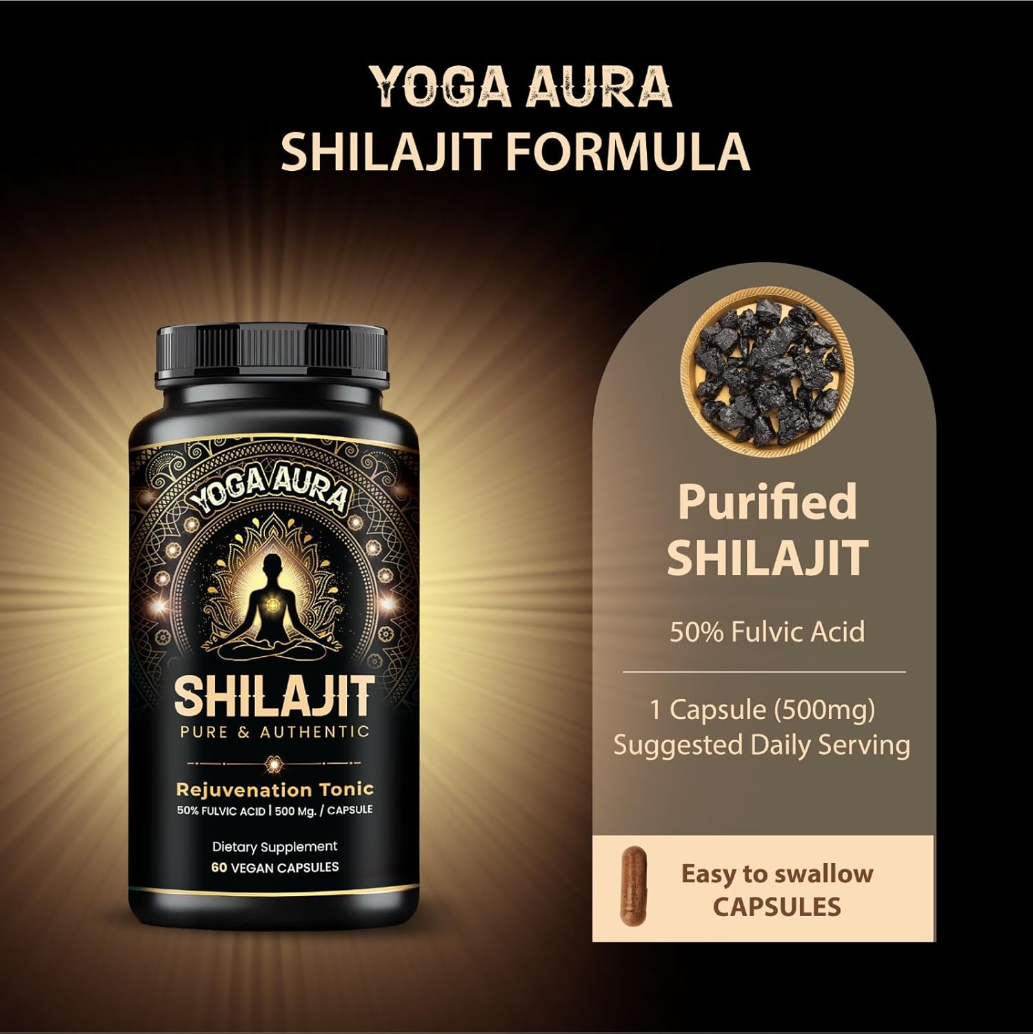 Shilajit Capsules – Himalayan Shilajit 500mg Daily Supplement – Purified Resin Extract, Lab Tested - Image 4