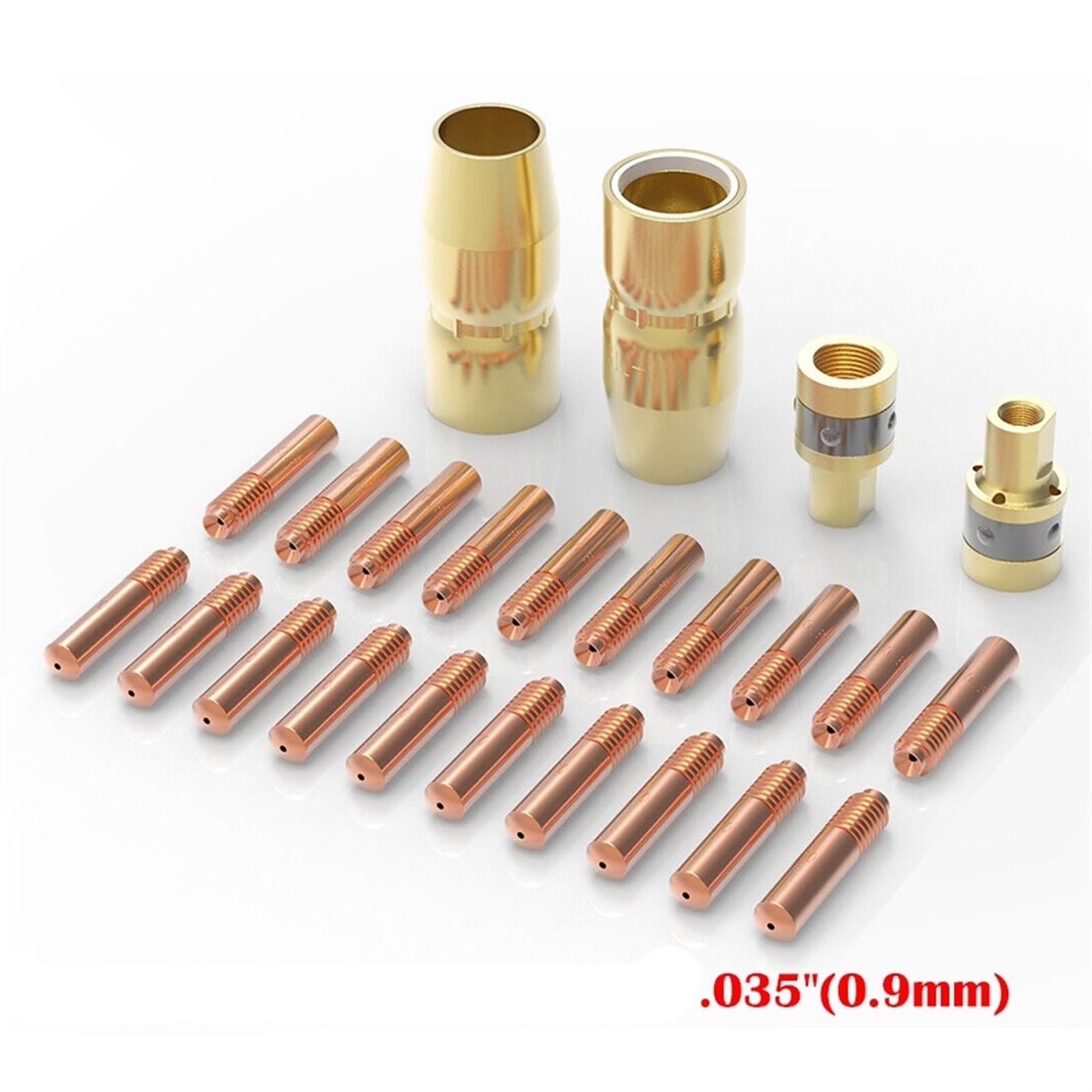 Compatibile con le torce for saldatura MIG Set Ugello Orifizio WP-17/WP-18/WP-26 ZIRCONIATED WZ8 Gas Lens 0,8% Zirconiato Tungsteno Pinze (Size : .035 (0.9mm))