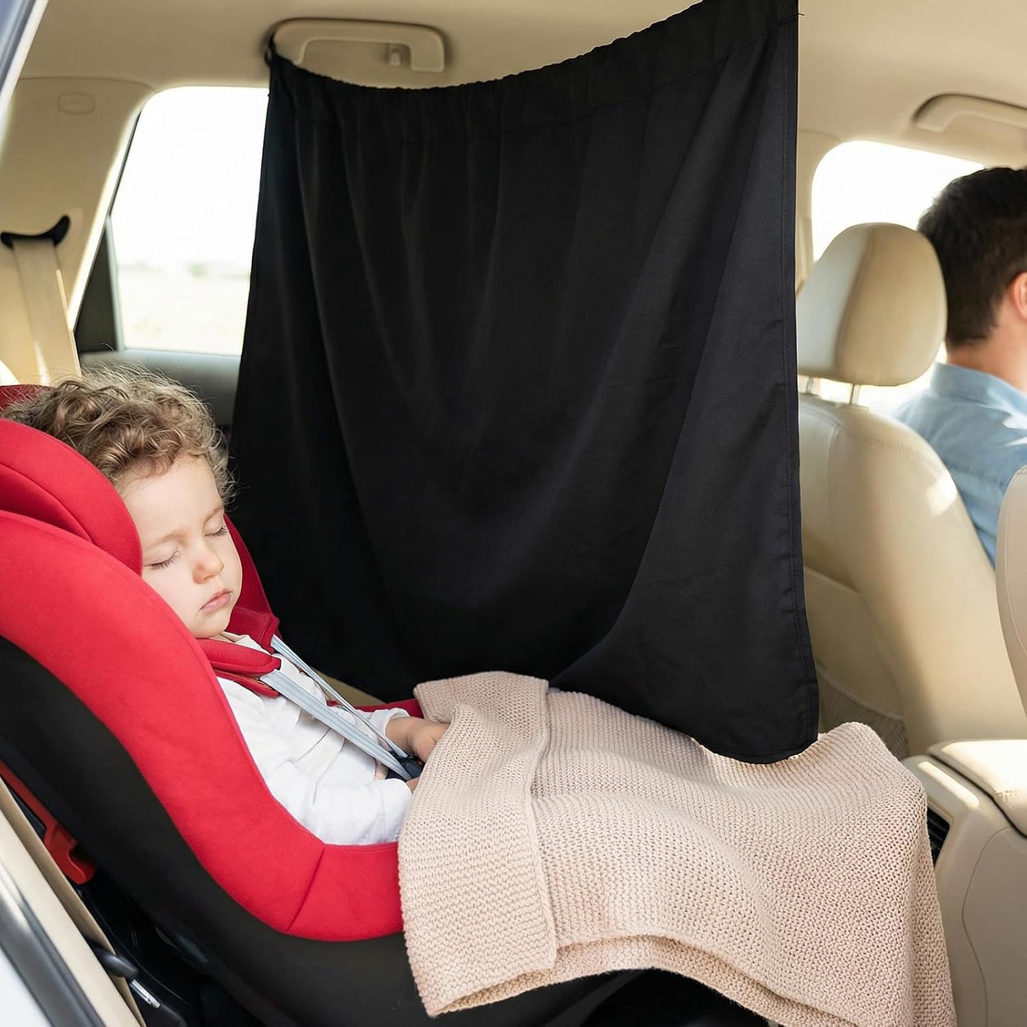 S Set of 5 Car Window Shades, 95% Light Blocking Sunshades with Privacy Divider Curtains and Side Windows Covers Wide Sedan SUV Accessories for Baby Travel Camping Nap Sleeping