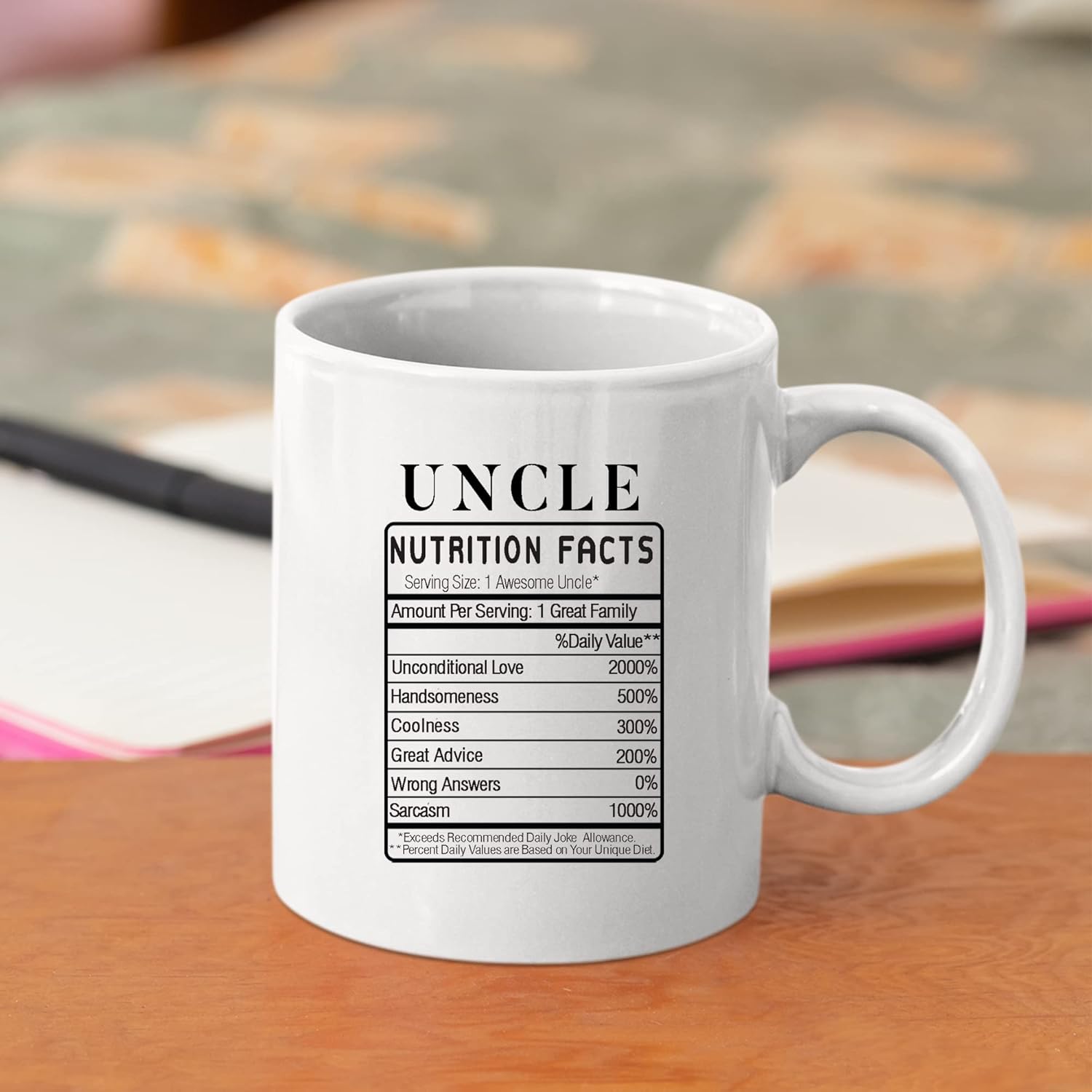 Panvola Uncle Nutrition Facts Label From Niece Nephew Brother Sister Father's Day New Uncles Funny Family Reunion Ceramic Coffee Mug 11oz White Novelty Drinkware - Image 3