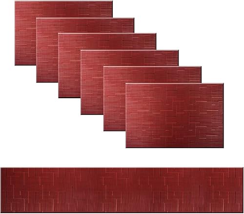 Miniatura 34 de Manteles individuales lavables y fáciles de limpiar, manteles individuales de PVC para mesa de cocina, resistentes al calor, manteles de vinilo