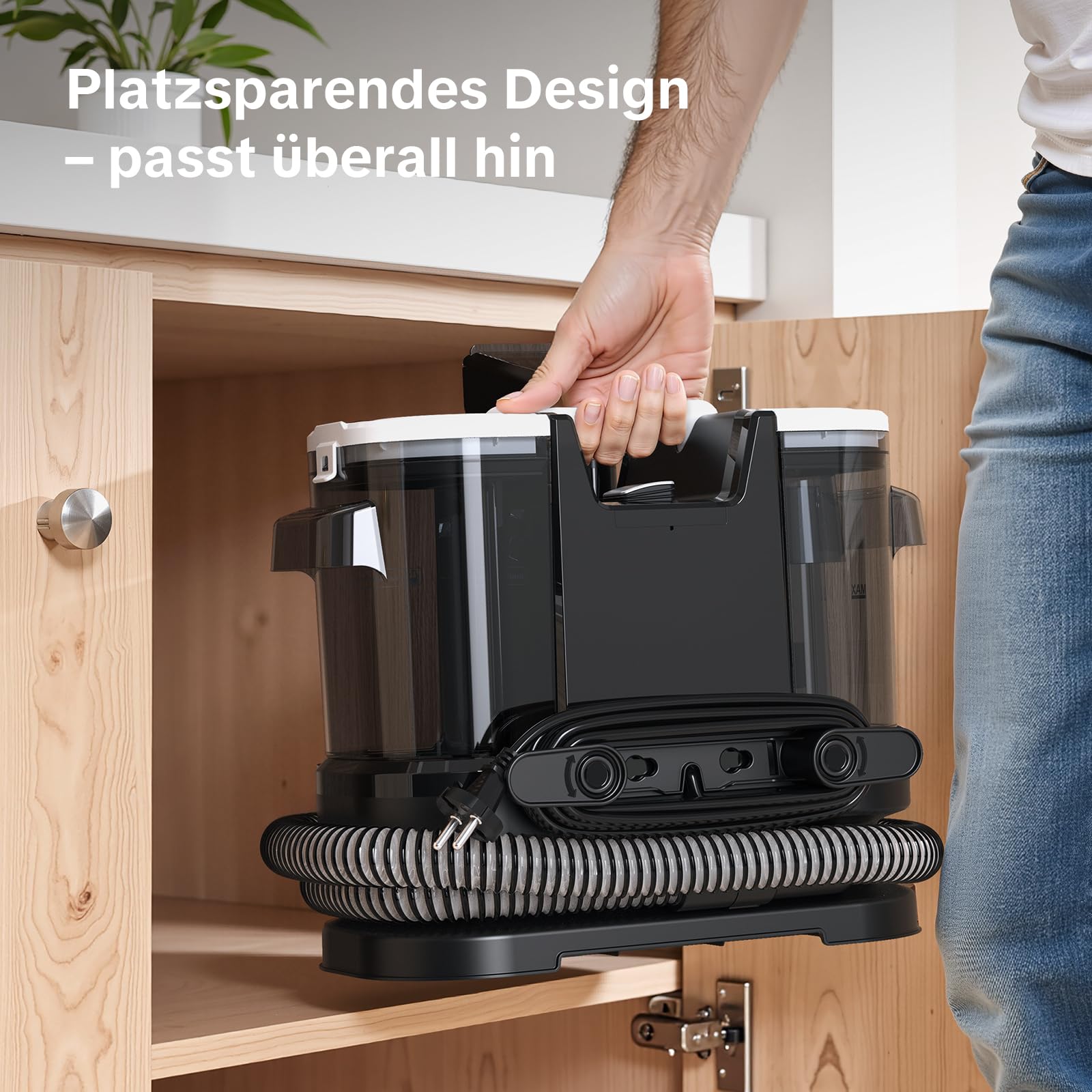 Polsterreiniger Gerät, 600W Nasssauger mit 20.000 Pa Saugleistung, Teppichreiniger Waschsauger mit 1,75L/1L Tank, Fleckenreiniger für Sofa, Teppich, Polster, Treppen & Auto