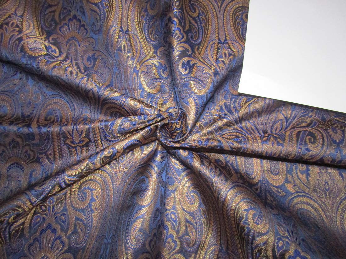 Tissu brocade bleu roi pour rideaux d'apparat et décoration créative