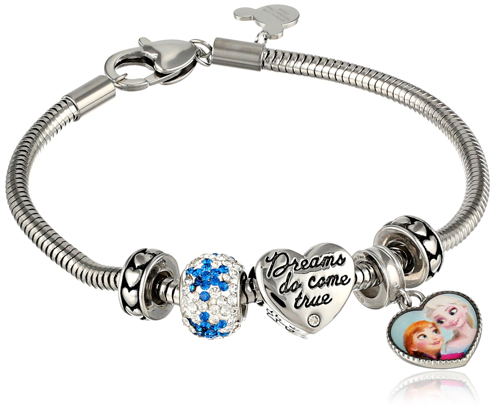 Disney Girls' "Frozen" Stainless Steel Bead Bundle Charm Bracelet