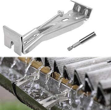 5 Inch Roofing Gutter Hangers, Quick Screw Hidden Gutter Support Brackets for Repairing Sagging 5 Inch K-Type Aluminum Gutters, Gutter Clips with 1/4Hex Drill Bit, 100 Pack