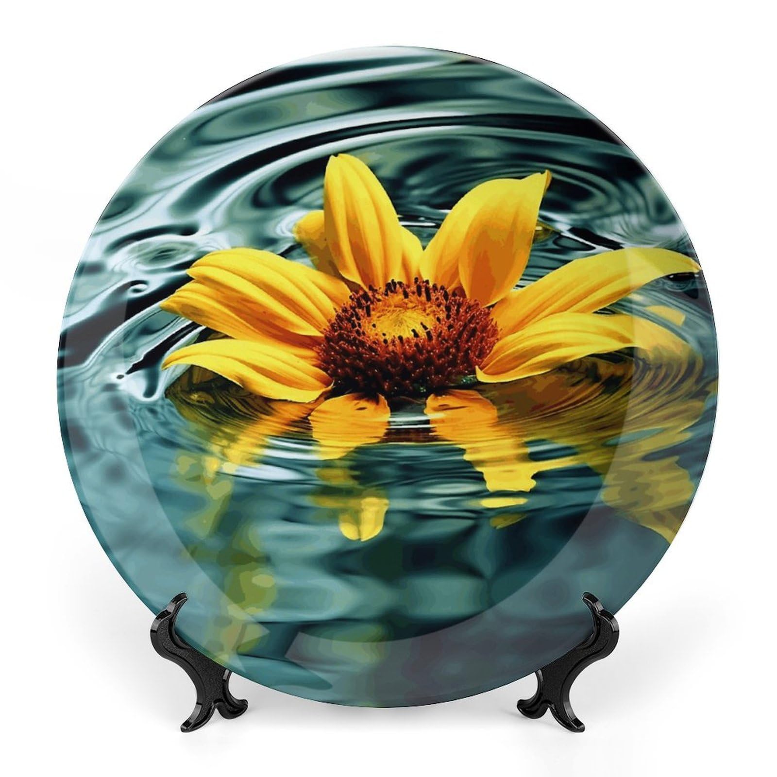 Assiette décorative en céramique tournesol le cadeau idéal avec support de table