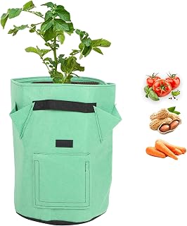 Recipiente de cultivo de plantas multifuncional de 36 litros para plantar, saco de plantação com 4 bolsos, 2 portas, sacos de cultivo de vegetais e ferramentas de plantação de jardim