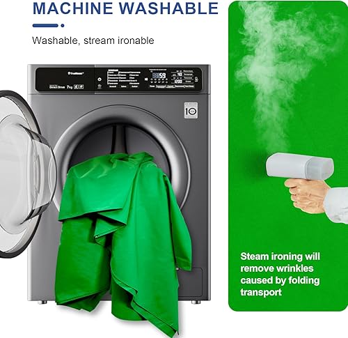 Miniatura 5 de EMART - Fondo de pantalla verde de muselina para fotografía, 10 x 20 pies, con 4 abrazaderas, extra grande, para Chromakey, videoconferencias,