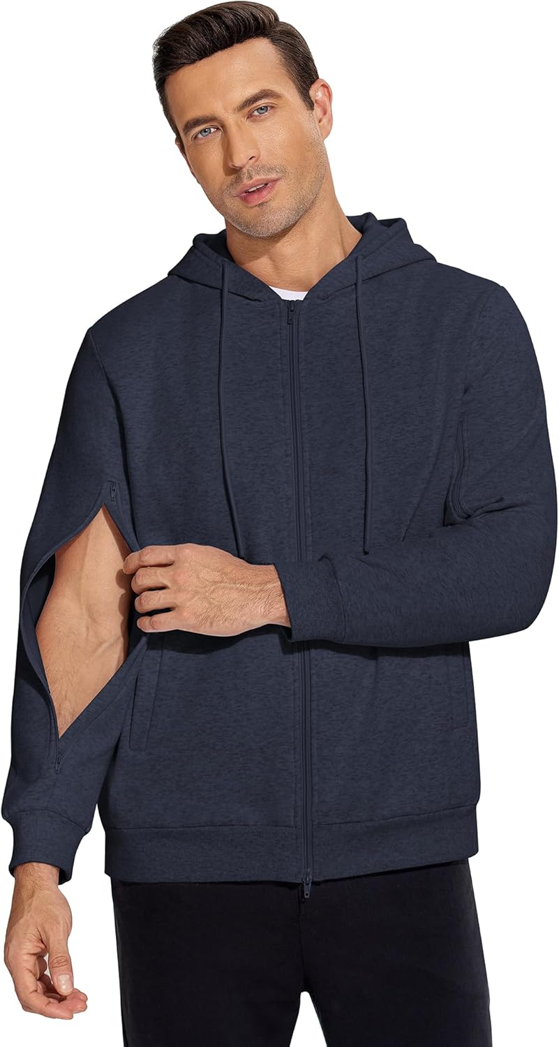 Deyeek Dialysis Sweatshirts with Arm Zipper Jacket Full-Zip Hemodialysis Cotton Warm Heavyweight Sweatshirt