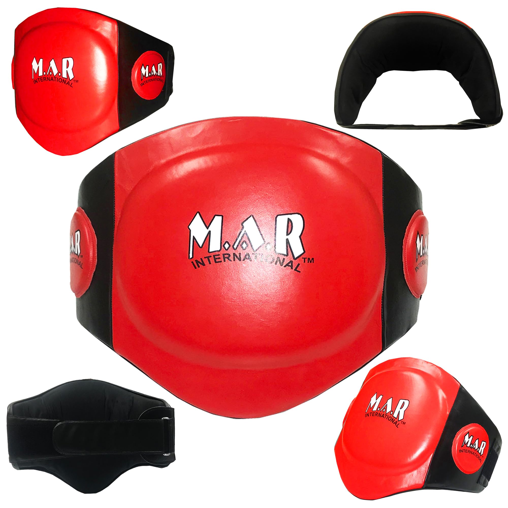 MAR | Heavy Duty Training Body Protector Pad Belly Targets for Muay Thai Boxing MMA Kickboxing & Combat Sports Training Belly Targets Body Shield Belly Guard Striking Shield - Genuine Leather