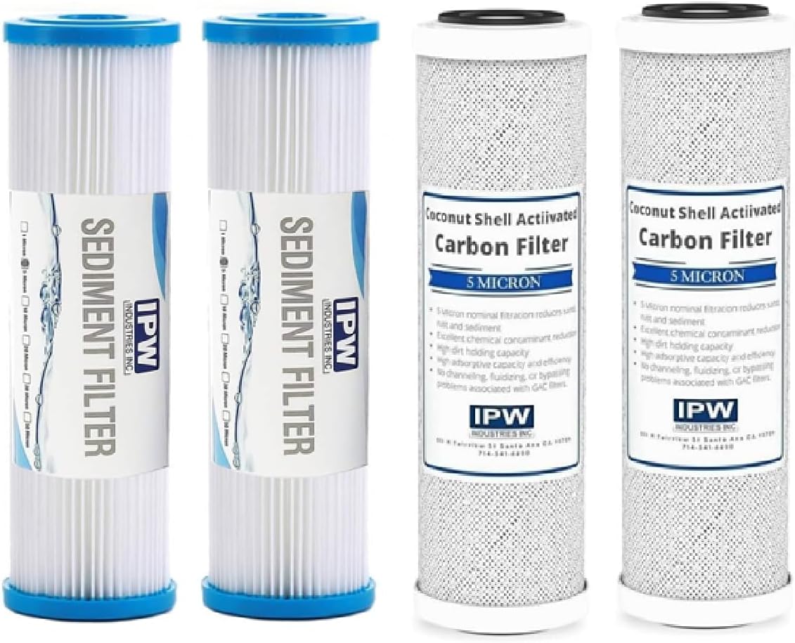 IPW Industries Inc., HydroLogic Stealth RO150/RO300 (22110 & 22125) Pleated Sediment and Green Carbon Filters for Reverse Osmosis Water Filter Systems