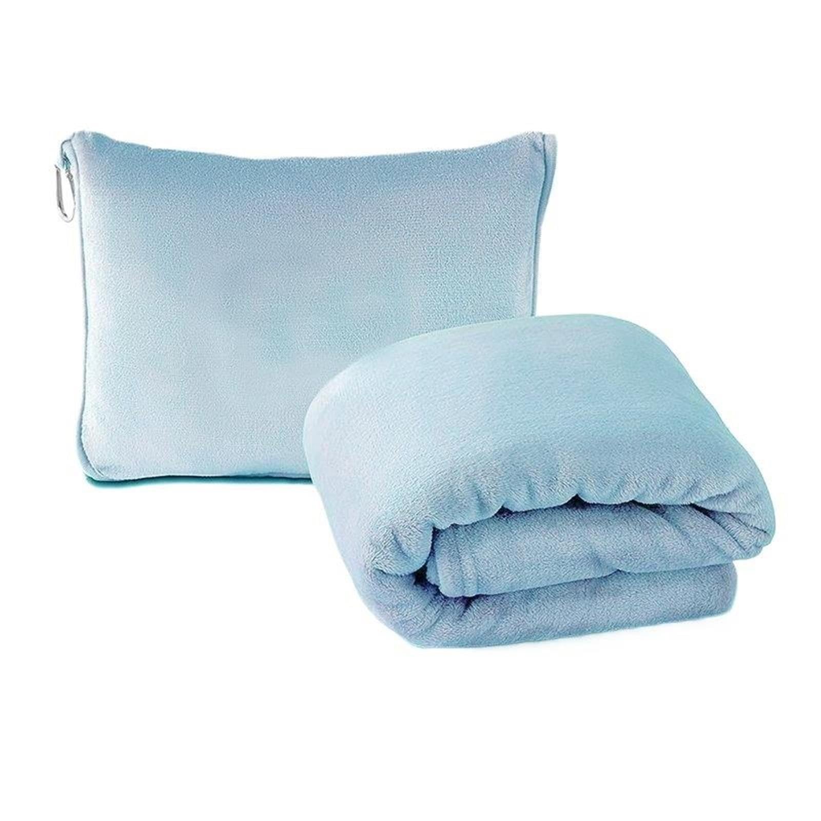 Manta de viaje portátil 2 piezas y almohada en 1 para Viajes, Tren, Avión