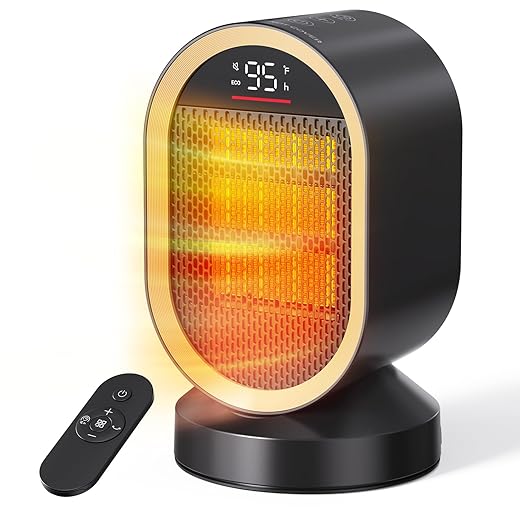 BREEZOME Space Heaters for Indoor Use, 1500W Fast Heating Ceramic PTC Space Heater with Thermostat 24H Timer, 85°Oscillating Quiet Electric Heaters for Indoor Office Desktop Home