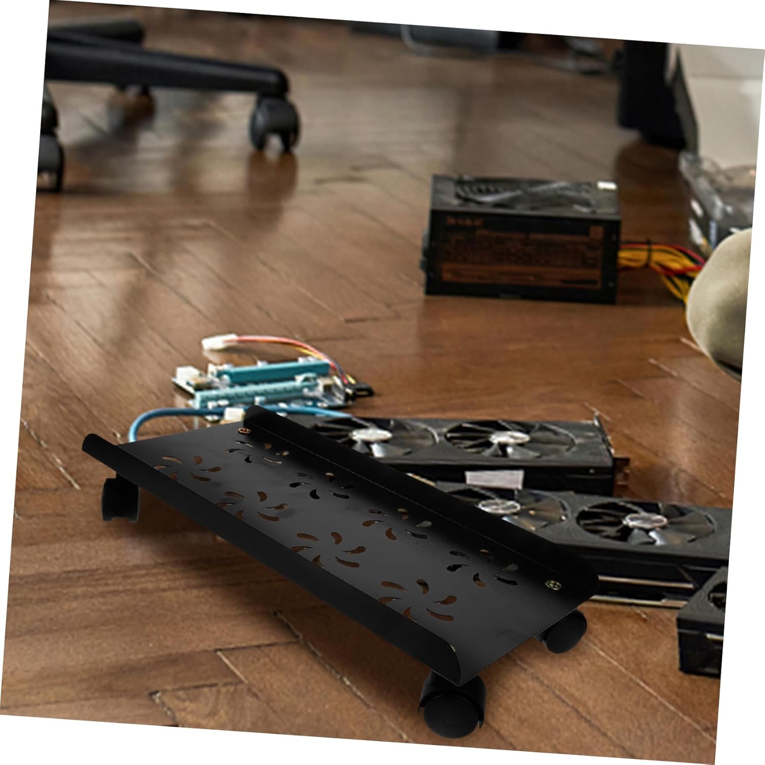 VILLCASE Computer Tower Holder Mobile CPU Stand Riser for Desk Movable Tower Stand Smooth Edges