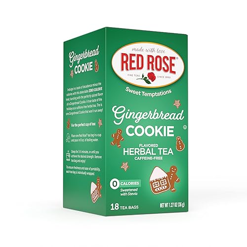 Red Rose Sweet Temptations - Té de postre de jengibre cero carbohidratos cero azúcar lleno de sabor deliciosa bebida sin cafeína té de hierbas 18
