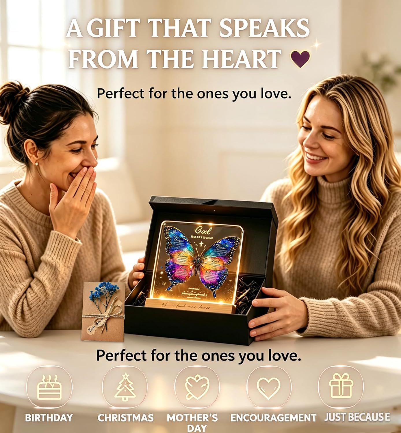 Light Up Christian Gifts for Women, God Says You are Butterfly Plaque with