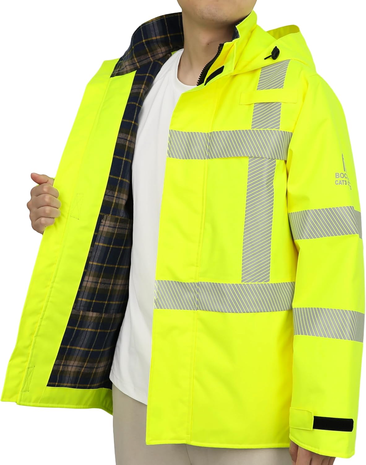 BOCOMAL FR Rain jackets Insulated High Vis Reflective HRC3 Waterproof Coat