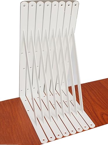 Vista 151 de Paquete de 4 soportes de estante resistentes de 8 pulgadas de largo x 6 pulgadas de alto con tornillos, soportes de estante de metal, soportes