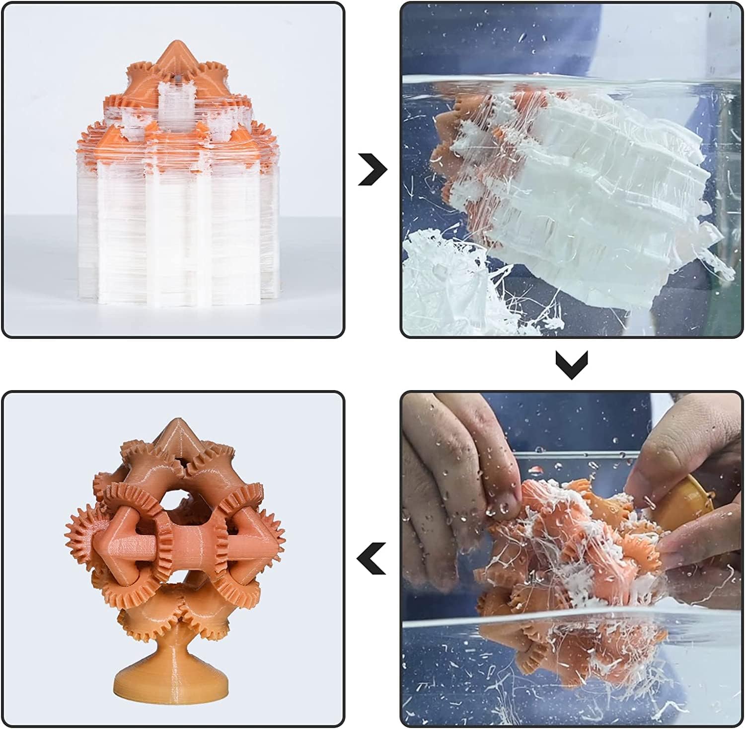 PVA Filament, Water Soluble Support 3D Printer Filament 1.75mm 0.5KG Spool for 3D Printers, Natural