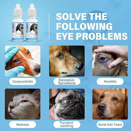 Miniatura 5 de Gotas de cataratas para perros, gotas para ojos de perro para lavado de ojos de mascotas, aliviar los ojos rojos de las mascotas, infecciones de