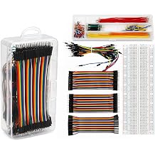 830-Point Solderless Breadboard Electronics Starter Kit Includes 140 Jumper Wires, 65 Flexible Breadboard Cables, and 120-Piece Dupont Wire Set M-M, M-F, F-F for Arduino Prototyping