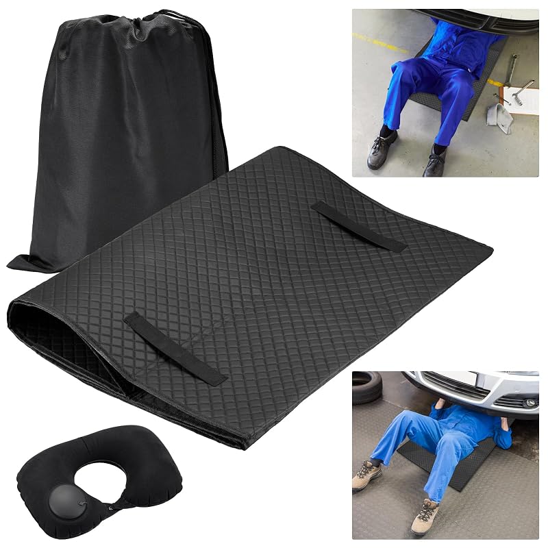 Tapete rolante para reparos automotivos GreenThrive 172,7 x 71,1 cm com apoio inflável para a cabeça, para baixa altura e sob o painel