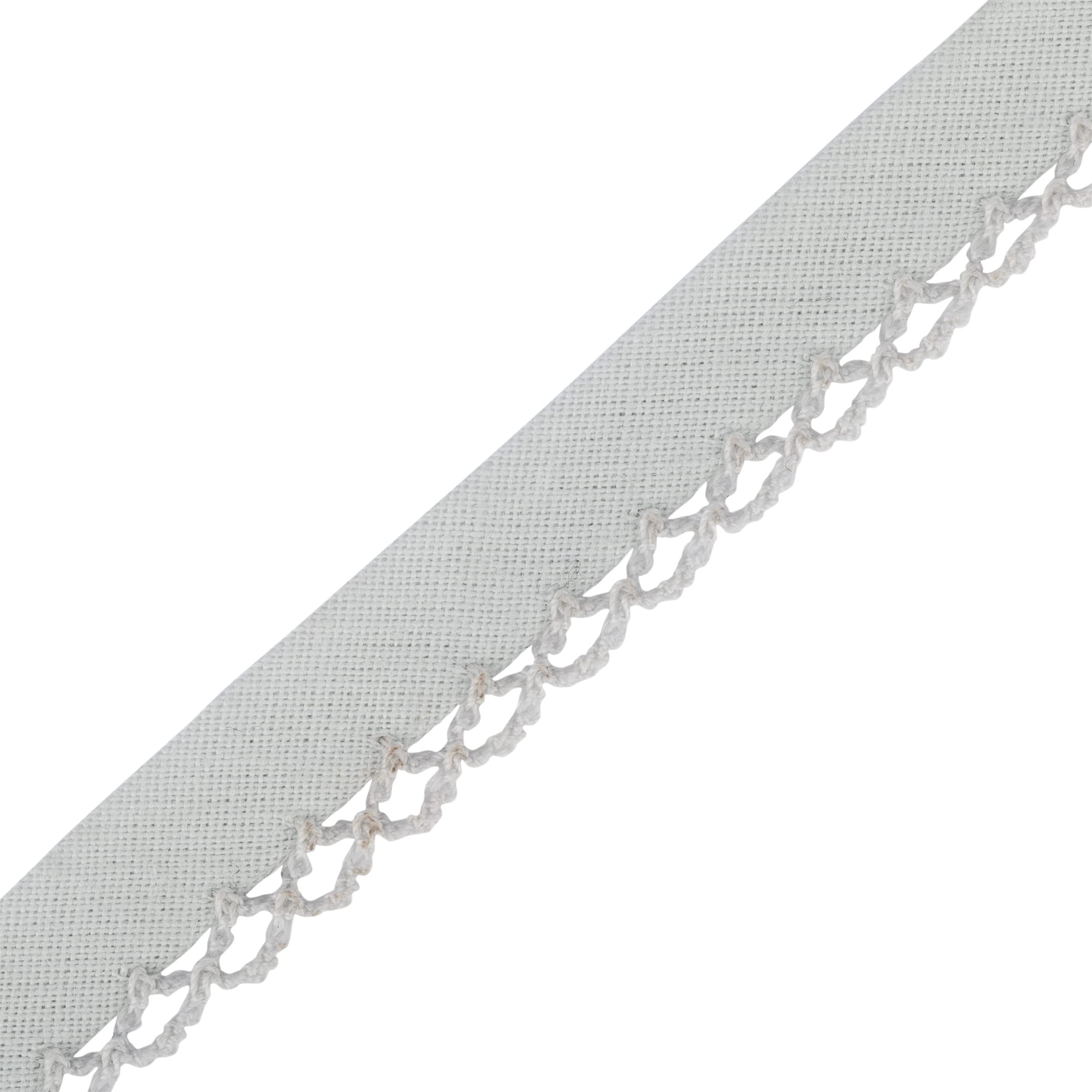Picot Bias Binding – 12mm Wide Single Fold Bias Tape, Piping and Binding for Cushions, Seam Binding, Quilting Tape, Includes Seams Hand Cream for Sewing Comfort by Discount Fabrics LTD (Silver,5m) — image 1
