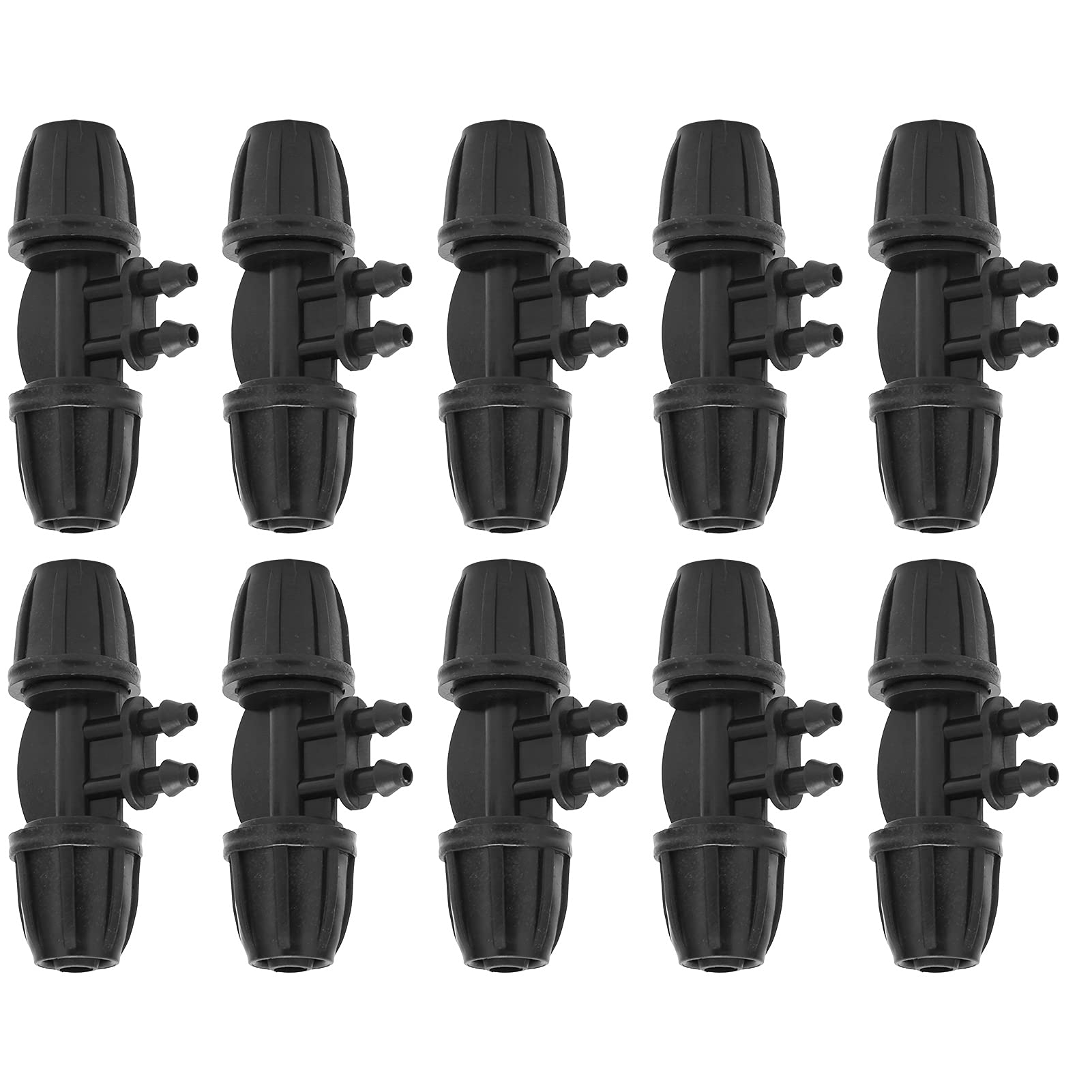 KIMISS 10PCS 8/11 to 4/7 Hose Connector - 4-Way Barbed Reducing Connectors for Effortless Garden Irrigation Fittings