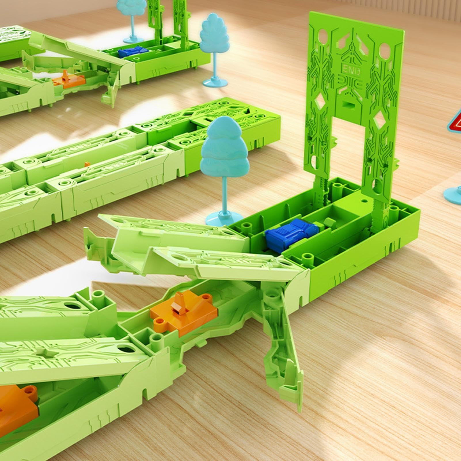 Spielzeug-Autorennbahn Für Kinder Flexibles Puzzle und interaktives DIY | Puzzle-Rennstrecken-Autoset Für 3+ Und Mädchen, Drinnen,Draußen, Zuhause, Vorschule,