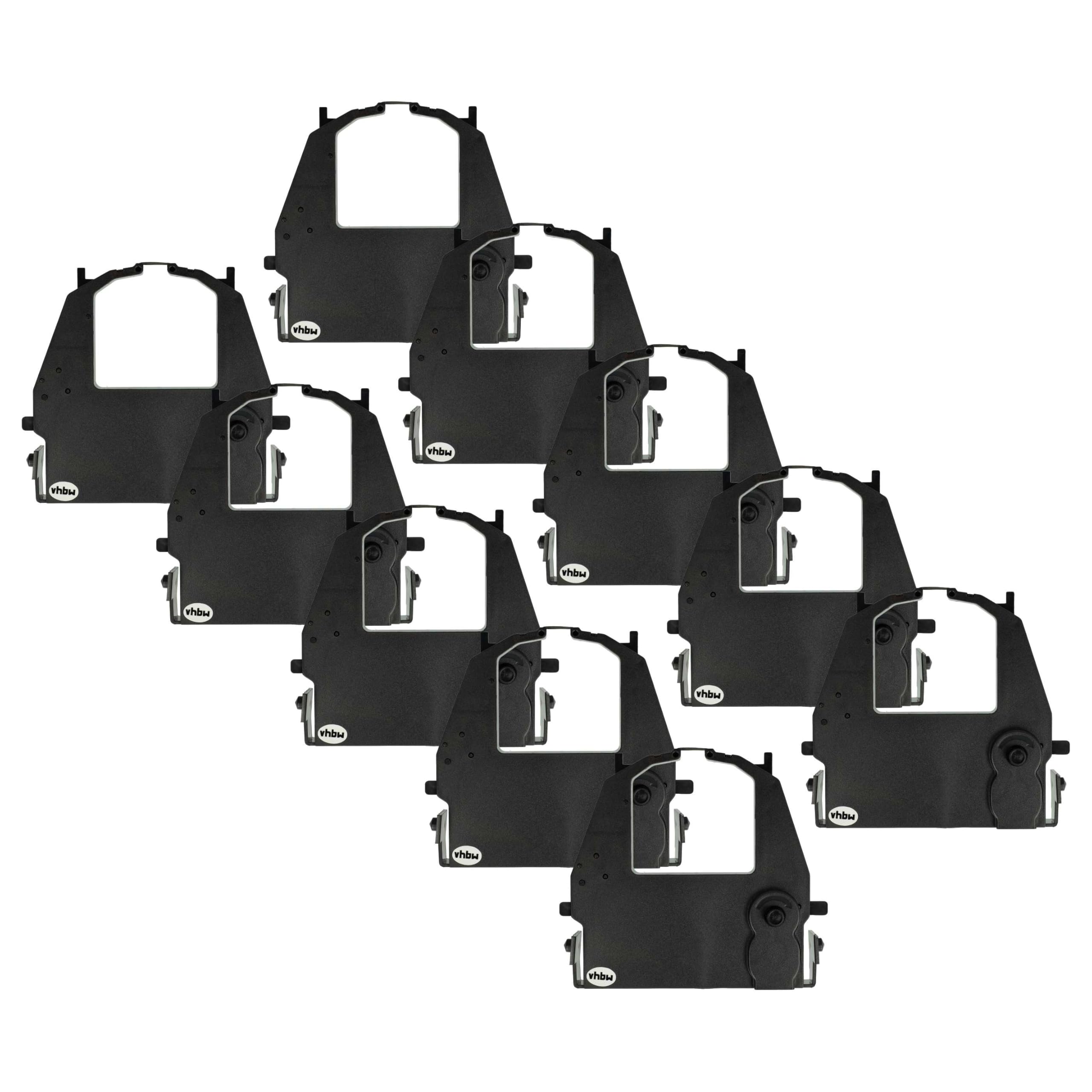 vhbw 10x Ruban encreur remplacement pour Fujitsu 18490-DL 3700, CA02374-C104 pour imprimante matricielle ou de reçus - noir